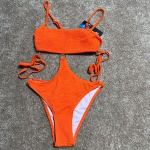 Vibrant Orange One Piece Swimsuit